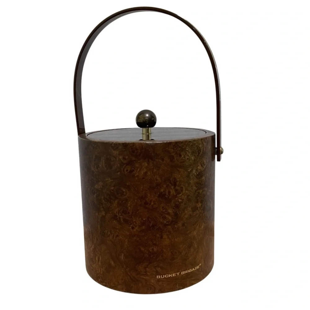 Vintage Morgan Designs Bucket Brigade Ice Bucket MCM Retro Marbled 60s Party